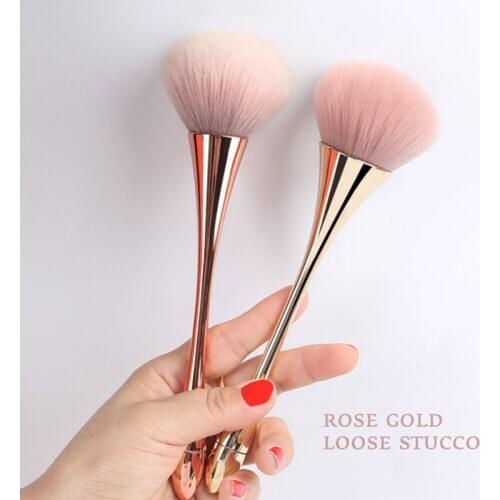 Large Rose Gold Powder Blush Brush Professional Cosmetic Brushes Set Face Contour Brush Eye Shadow Lip Brush Beauty Makeup Tool