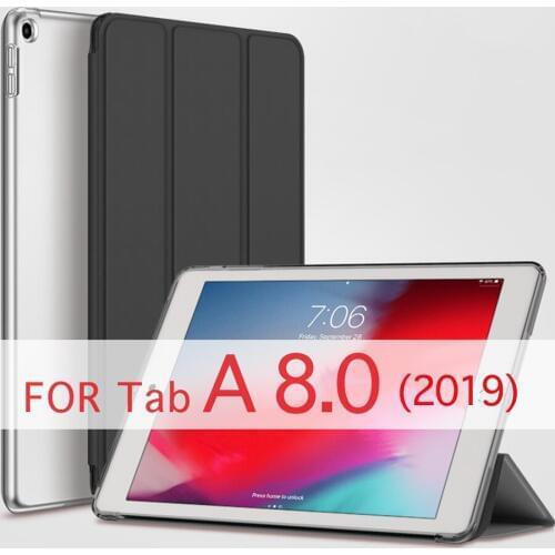 QIJUN Tablet Case For Samsung Galaxy Tab A 8.0'' 2019 T290 SM-T290 SM-T295 T297 Funda PC Back PU Leather Smart Cover Auto Sleep