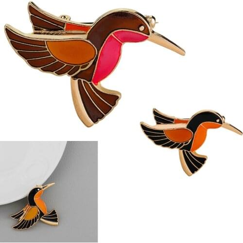 Colorful kingfisher Pin enamel Alcedo pins and broches flying bird Badge Brooches beautiful birds lover gift Leiothrix for girl