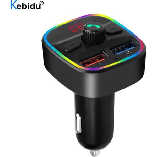 Colorful bluetooth player USB Car Charger Bluetooth 5.0 Car Kit support Audio MP3 TF Card Handsfree QC3.0 Fast Charge
