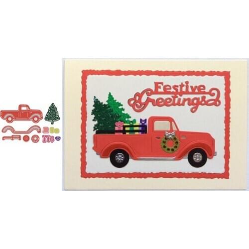 Drive Christmas Tree Home Metal Cutting Dies New 2020 Christmas Tree and Car Decorative Embossing Papercard Crafts Die 2020