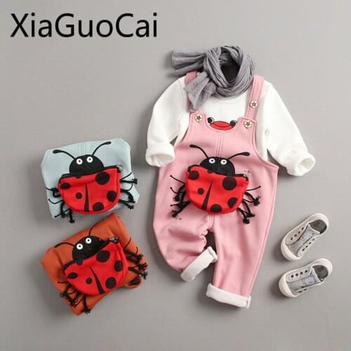 Toddler Girl Clothes Hoodies New Spring and Autumn Suits Kids Baby Cartoon Plus Velvet Bib Two Girl Suit Children Clothing Set