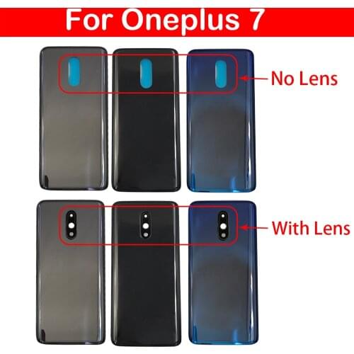 For Oneplus 7 Pro Back Battery Cover Door Rear Glass For Oneplus 7Pro Battery Cover 1+7 Pro Rear Door Housing Case + Camera Lens