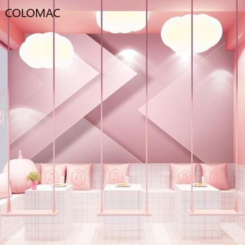 Colomac Custom 3d Geometric KOL Photo Background Wallpaper Light Luxury Clothing Store Beauty Salon Decor Mural Drop Shopping