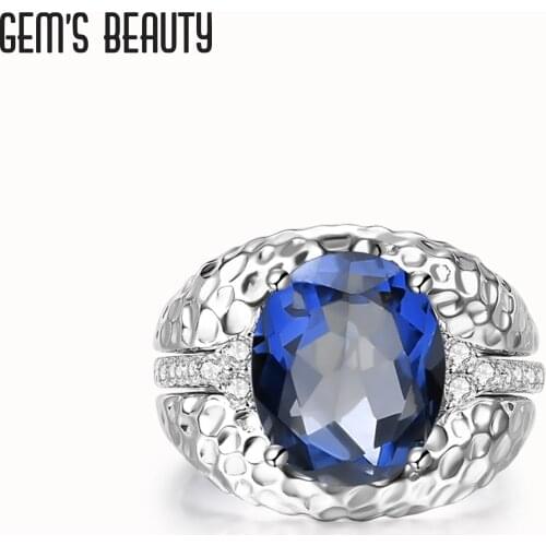 Gems Beauty Rings For Women Trendy Silver 925 Fine Jewelry With Gemstones Female Engagement Ring Gifts Oval Mystic Quartz Blue