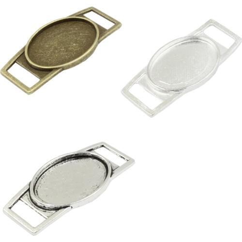 Fit 18x25mm Connector Cabochons Summer Fashion Cameo/Glass Frame bezel Settings Tray blank DIY Accessory Making 10pcs/lot K05147
