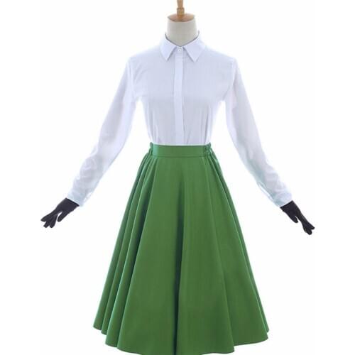 Anime Violet Evergarden Auto Memories Doll Cosplay Costume Outfit White Blouse Green Skirt Dress Uniform Set Halloween Party Set