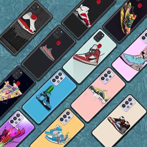 Sneakers Silicone Soft Case for Samsung Galaxy A21S A12 A32 5G A51 A71 A41 A31 A11 A02S Luxury Phone Cover Coque
