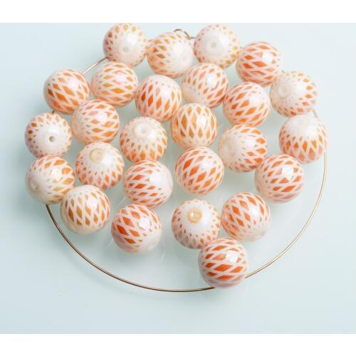Pattern 10mm Round beads DIY Jewelry Printed Porcelain beads for Earrings