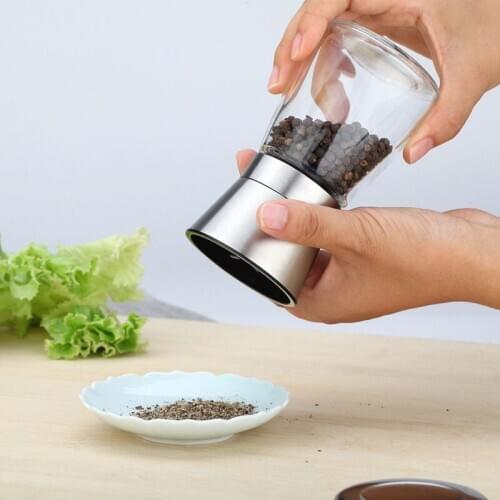 Kitchen Grinder Manual Salt and Pepper Grinder Set 1 Shakers Spices Mill Crusher Stainless Steel 3Grade Kitchen Tools