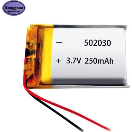 3.7V 250mAh 502030 052030 Lipo Polymer Lithium Rechargeable Li-ion Battery Cells For MP3 MP4 Toys GPS MID Bluetooth Headset