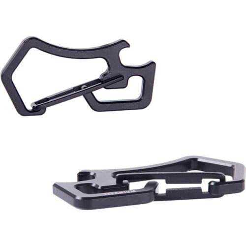 Camping Multitool Titanium Carabiner Keychain Key Ring Spring Clips with Bottle Opener