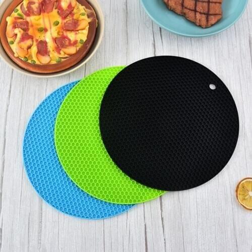 Multi-function Silicone Mat Coaster 24cm Round Heat-resistant Honeycomb Coaster Slip Anti-hot Pad Kitchen Tools