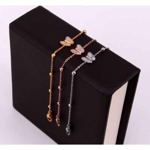 Fashion Temperament Shell Three-Dimensional Crystal Butterfly Bead Bracelet Woman Bracelet Jewelry For Women Jewelry Wholesale