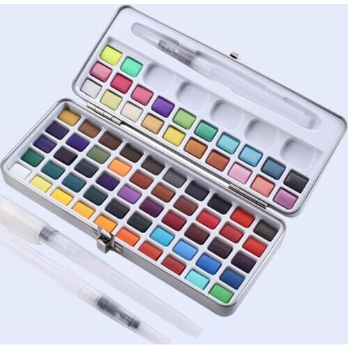 CHENYU 50/72/90Color Solid Watercolor Set Gift Package Basic Neone Glitter Watercolor Paint for Drawing Art Paint Supplies