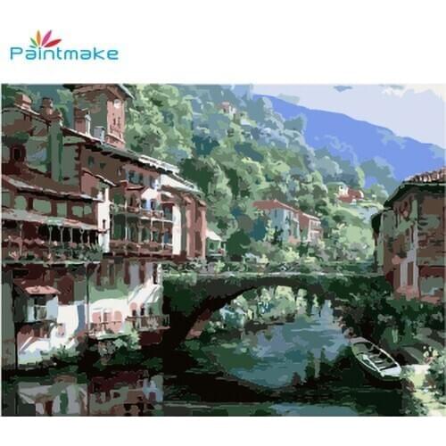 Paintmake Landscape DIY Painting By Numbers Oil Painting On Canvas Tree For Home Room Decoration Wall Art Picture Gifts