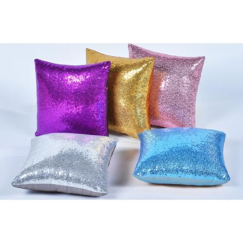 Hap-deer DIY Mermaid Sequin Cushions Magical Pink Throw Pillowcase 43cmX43cm Color Changing Reversible Pillows