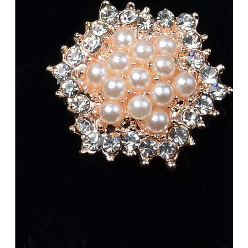 10pc 20*22mm Gold Color Crystal Flower Charm Imitation Pearl pendant For DIY Handmade Wedding Hair Jewelry Making Accessories