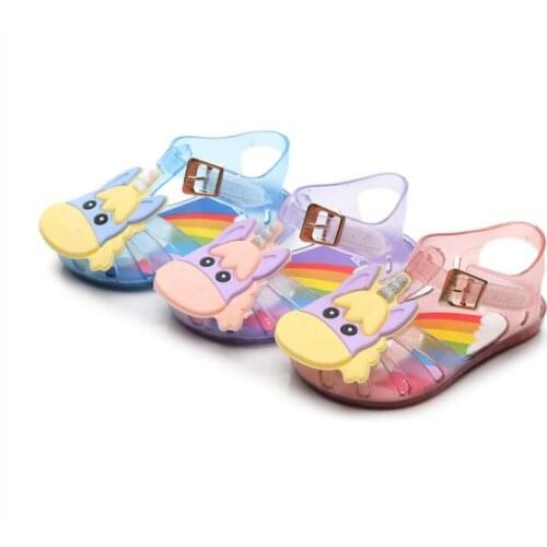 Mini Unicorn Boy Girl Jelly Shoes Sandals NEW Baby Shoes Sandals Kids Non-slip Sandals Children Beach Shoes Casual Shoes