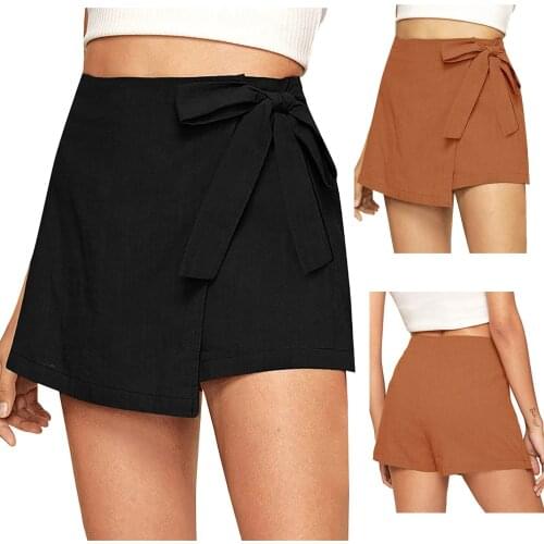 Womens Fashion Casual Shorts High-waisted Trousers With Belt Cotton Linen Shorts High Quality Elegant Comfy Short Dropshipping