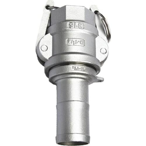 3/4" 19mm Hose Barb x 3/4" BSP Female Thread 304 Stainless Steel D + E Type CamLock Fitting Pump Adapter Cam Groove Coupling
