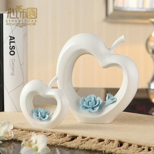 Modern ceramic creative apple home decor crafts room decoration ornament porcelain figurines christmas articles decorations