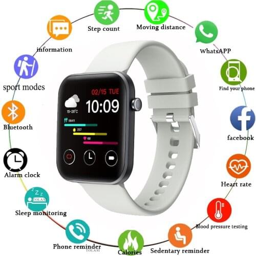 2021 New Smart Watch Women Men Full Touch Fitness Tracker Blood Pressure Smart Clock Womens Watches Smartwatch for Apple Xiaomi