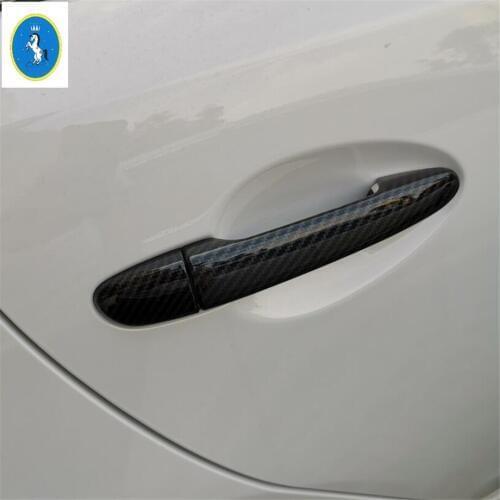 Yimaautotrims Auto Accessory Door Doorknob Handle Cover Trim Fit For Mazda 3 AXELA Hatchback Sedan 2017 2018 ABS Carbon Fiber