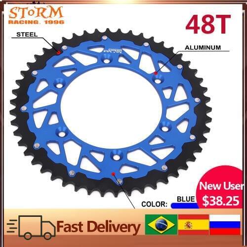 44 46 47 48 49 50 51 52 T Teeth Motorcycle Steel Aluminum Composite Rear Sprocket For YAMAHA YZ YZF WRF 125 250 400 426 450