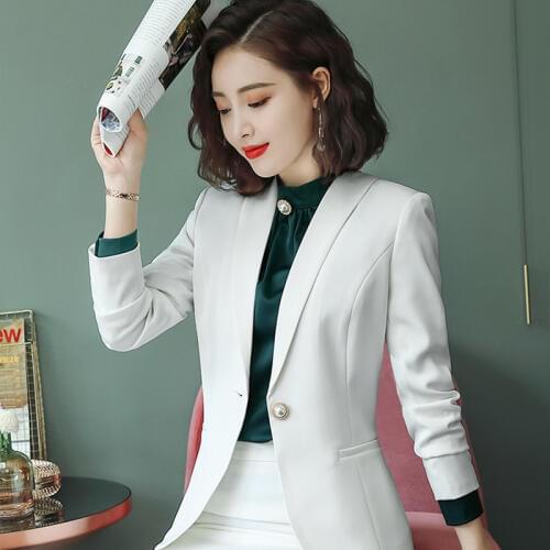 Ladies suit autumn new fashion temperament white professional decoration body slim skirt womens suit wild two-piece