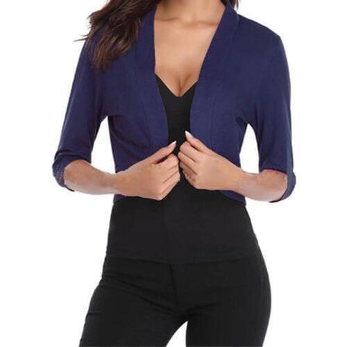 Black Bolero Womens Cardigan Summer Elegant Mini Coat Shrug Half Sleeve Crop Jacket Evening Prom OL Short Coats Lady Casual Tops