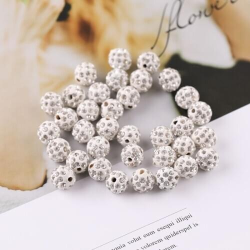 10pcs Bracelet Necklace Loose Beads 10mm White Clay Ball Beads diy Jewelry Accessories Clay Beads