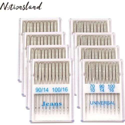 20/50 Sets Sewing Machine Needles Ball Point Head 70/10 90/14 100/16 Jeans & General Home Sewing Machine Needles Wholesale