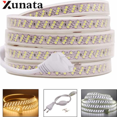 276Leds/m SMD 2835 Led Strip Light AC 220V 230V High Bright Led Light Stripe Waterproof Led Ribbon diode tape Warm White/White