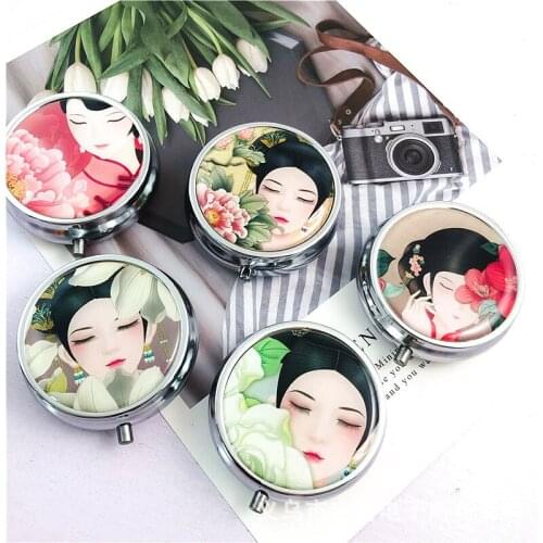 3 Cell Metal Round Silver Tablet Pill Boxes Holder Silver Pill Boxes Small Case Tablet Container Metal Round Medicine Case 3pcs