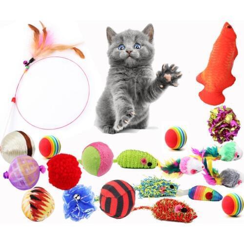 4pcs/lot Colorful Cat Mouse Interesting Ball Pet Toy Set Ring Paper Plastic For Dog Kitten Pet Playing Mice Rat Products
