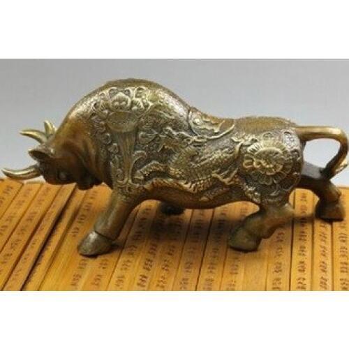 Decoration Brass wedding Copper 20CM NICE Wall Street Chieese Kylin Bull OX Statue cigarette lighter cooking tools BRASS