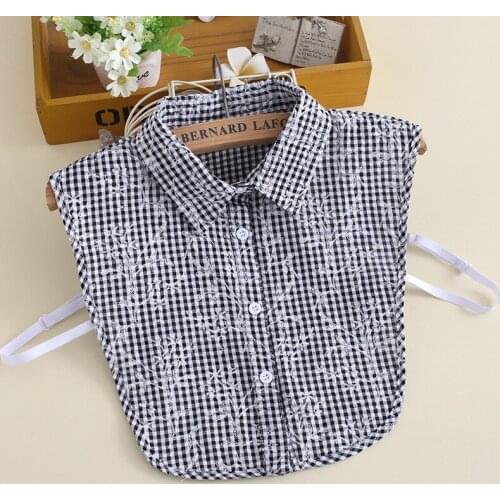 Cotton Laple Women Girls Plaid Detachable Collars Choker Necklace Shirt Fake Collar for Mens Formal Casual False Collars Vestido
