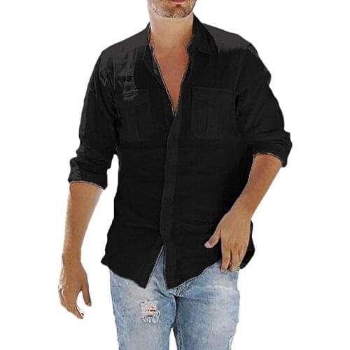 KANCOOLD 2019 New Fashion Men Shirt Long Sleeve Cotton Solid leisure Basic Shirt Men Tops Leisure Fitness Pullovers Dropship 725