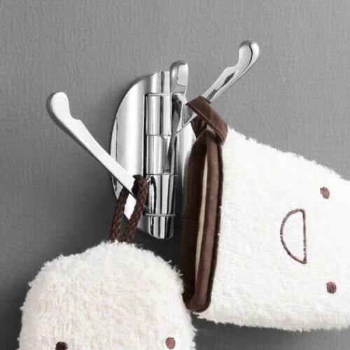 WZLY Activity Hooks Black/Chrome Stainless Steel Bathroom Robe 3 Hooks Kitchen Towel Hooks Nail-Perforate Bedroom Hooks Hardware
