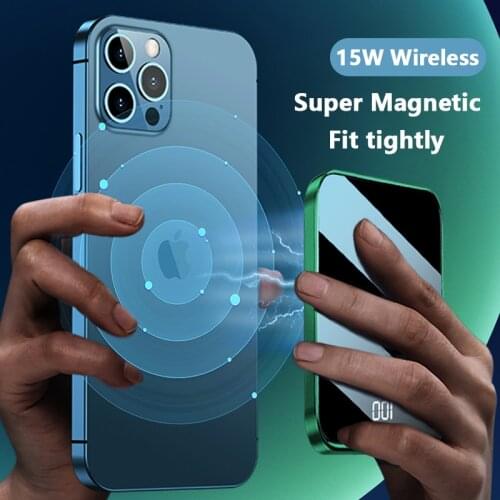 10000mAh Magnetic Wireless Power Bank For Magsafe Fast Charger 15W powerbank For iphone12 12pro 12promax Magnet External Battery