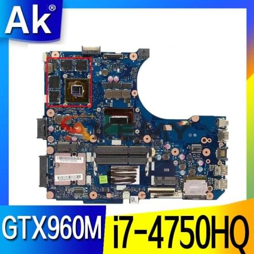 N551JW Motherboard i7-4750HQ CPU GTX960M/4GB For ASUS G551JW G551JK N551JX N551J N551JW N551JK Laptop Mainboard Test 100% ok