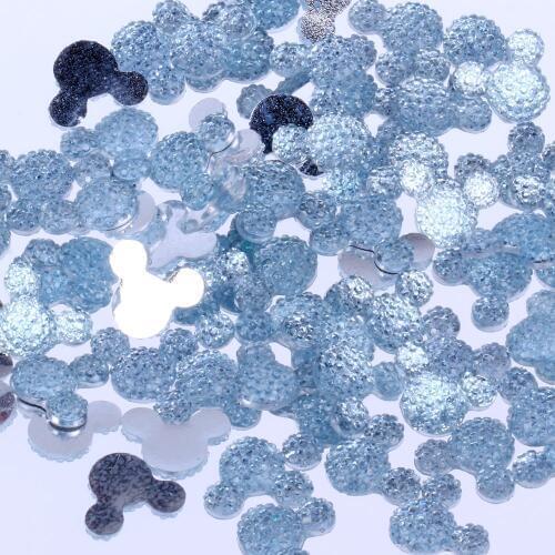 Mickey Head 1000pcs 14x11.5mm Many Colors Flatback Glue On Resin Rhinestone DIY Nail Art Crafts Jewelry Garments Decorations