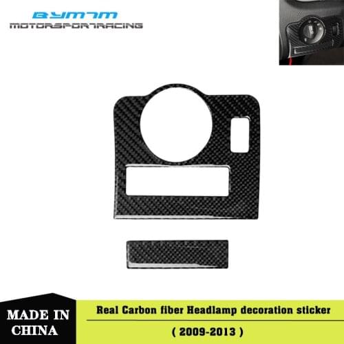 Car Interior Moulding Carbon Fiber Headlight Switch Frame Trim Cover Adjustment Auto Stickers For Mustang