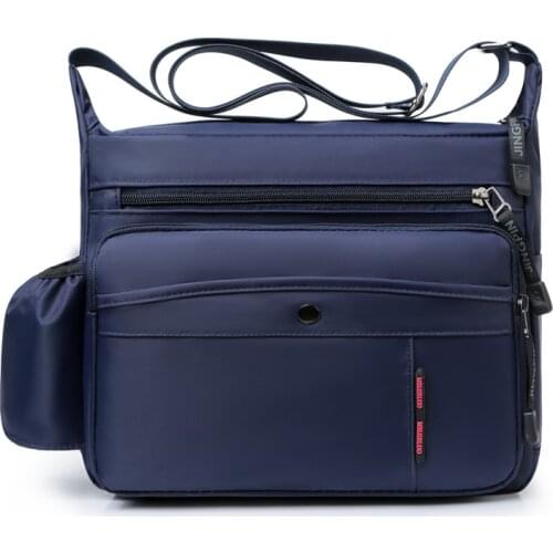 Man Oxford Shoulder Bag Purse Large capacity Handbags Waterproof Travel Multi-pocket Solid Casual Tote Crossbody Bags