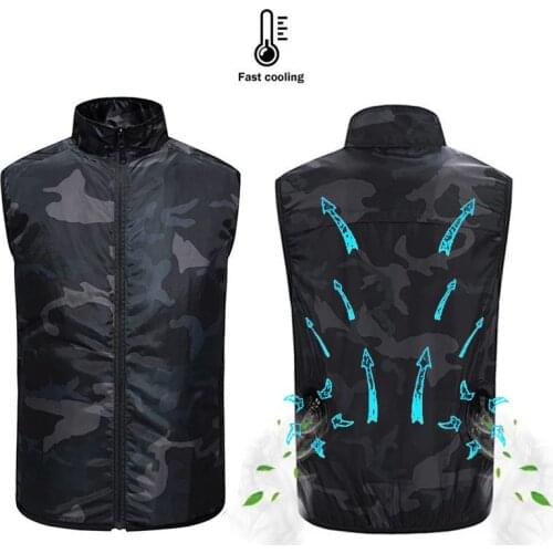Aiwetin Summer Cooling Fan Vest USB Smart Charging Clothing Men Women Outdoors Sunscreen Skin Jacket Breathable Cool suit