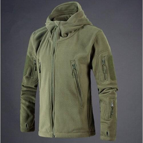 Men Winter Tactical Jacket Thermal Fleece US Military Outdoors Sports Hooded Coat Hiking Hunting Combat Camping Army Soft Shell