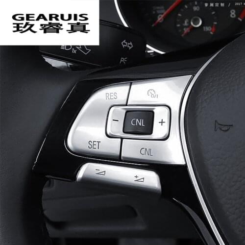 Car Styling steering wheel Button knob trim Covers stickers for volkswagen VW passat B7 B8 JETTA Tiguan CC GOLF MK7 Accessories