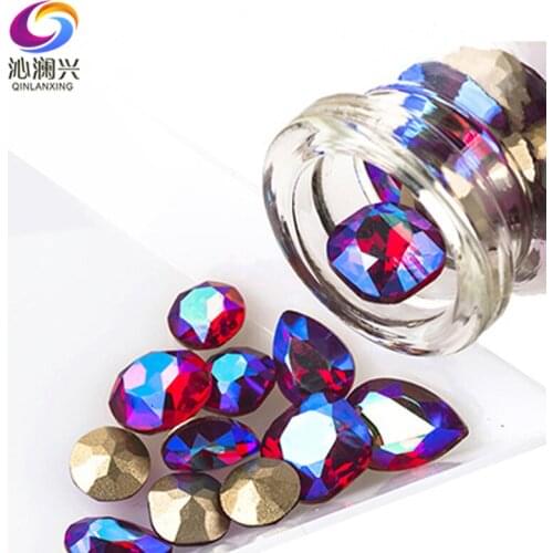 Super beauty Light red heaven color K9 Glass crystal 3D nail art stone,pointback Rhinstones diy jewelry accessories 50pcs/pack