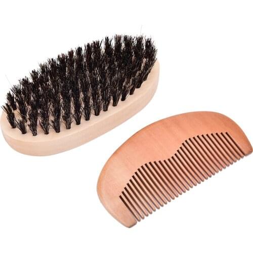 2017 New Wood Handle Natural Pig On The Hair Brush Facial Beard Cleaning Mens Shaving Brush Barber Salon Appliance Tools